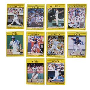 MLB Baseball Cards Fleer 1991 Yellow Border Mixed Lot of 10 Cards